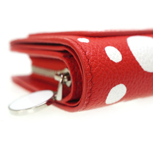 未使用 ルイヴィトン LV×YK ポルトフォイユ クレア モノグラム アンプラント M82103 草間彌生 日本限定 二つ折り財布 ルージュブロン 赤/白 レッド ドット LV 0104【中古】LOUIS VUITTON