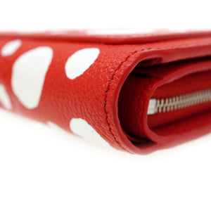 未使用 ルイヴィトン LV×YK ポルトフォイユ クレア モノグラム アンプラント M82103 草間彌生 日本限定 二つ折り財布 ルージュブロン 赤/白 レッド ドット LV 0104【中古】LOUIS VUITTON