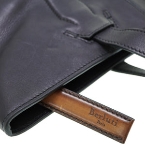 美品 ベルルッティ レザー トートバッグ ブラック 黒 0107【中古】BERLUTI