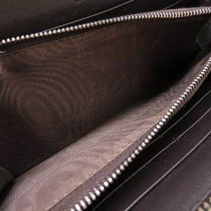 美品 ボッテガ ヴェネタ イントレチャート レザー ブラウン ラウンドファスナー 長財布 財布 茶 0113 【中古】 BOTTEGAVENETA メンズ