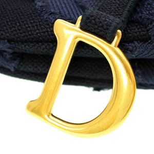 美品 ディオール サドル カモフラージュ ショルダーバッグ キャンバス ネイビー 0116【中古】Dior レディース