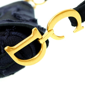 美品 ディオール サドル カモフラージュ ショルダーバッグ キャンバス ネイビー 0116【中古】Dior レディース