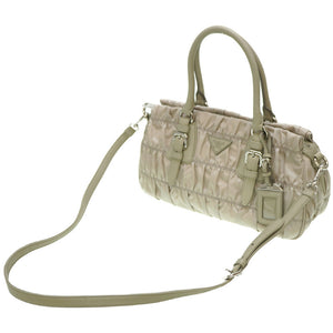 美品 プラダ ギャザー ナイロン BN2869 2WAY ショルダー トートバッグ  トートバッグ グレー 0118【中古】PRADA ストラップ