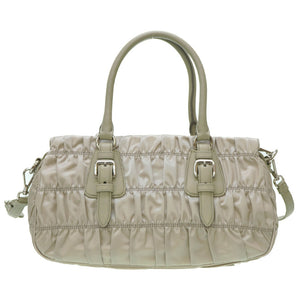 美品 プラダ ギャザー ナイロン BN2869 2WAY ショルダー トートバッグ  トートバッグ グレー 0118【中古】PRADA ストラップ