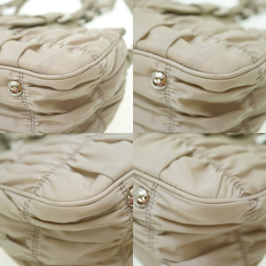 美品 プラダ ギャザー ナイロン BN2869 2WAY ショルダー トートバッグ  トートバッグ グレー 0118【中古】PRADA ストラップ