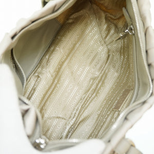 美品 プラダ ギャザー ナイロン BN2869 2WAY ショルダー トートバッグ  トートバッグ グレー 0118【中古】PRADA ストラップ