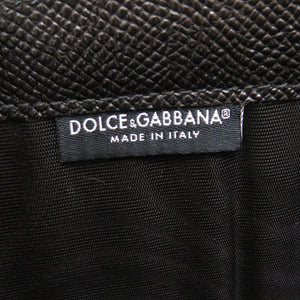 新品同様 ドルチェアンドガッバーナ レザー ブラック 三つ折り財布 財布 黒 0122 【中古】 DOLCE&GABBANA メンズ