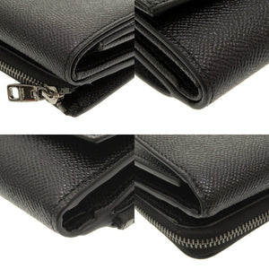 新品同様 ドルチェアンドガッバーナ レザー ブラック 三つ折り財布 財布 黒 0122 【中古】 DOLCE&GABBANA メンズ