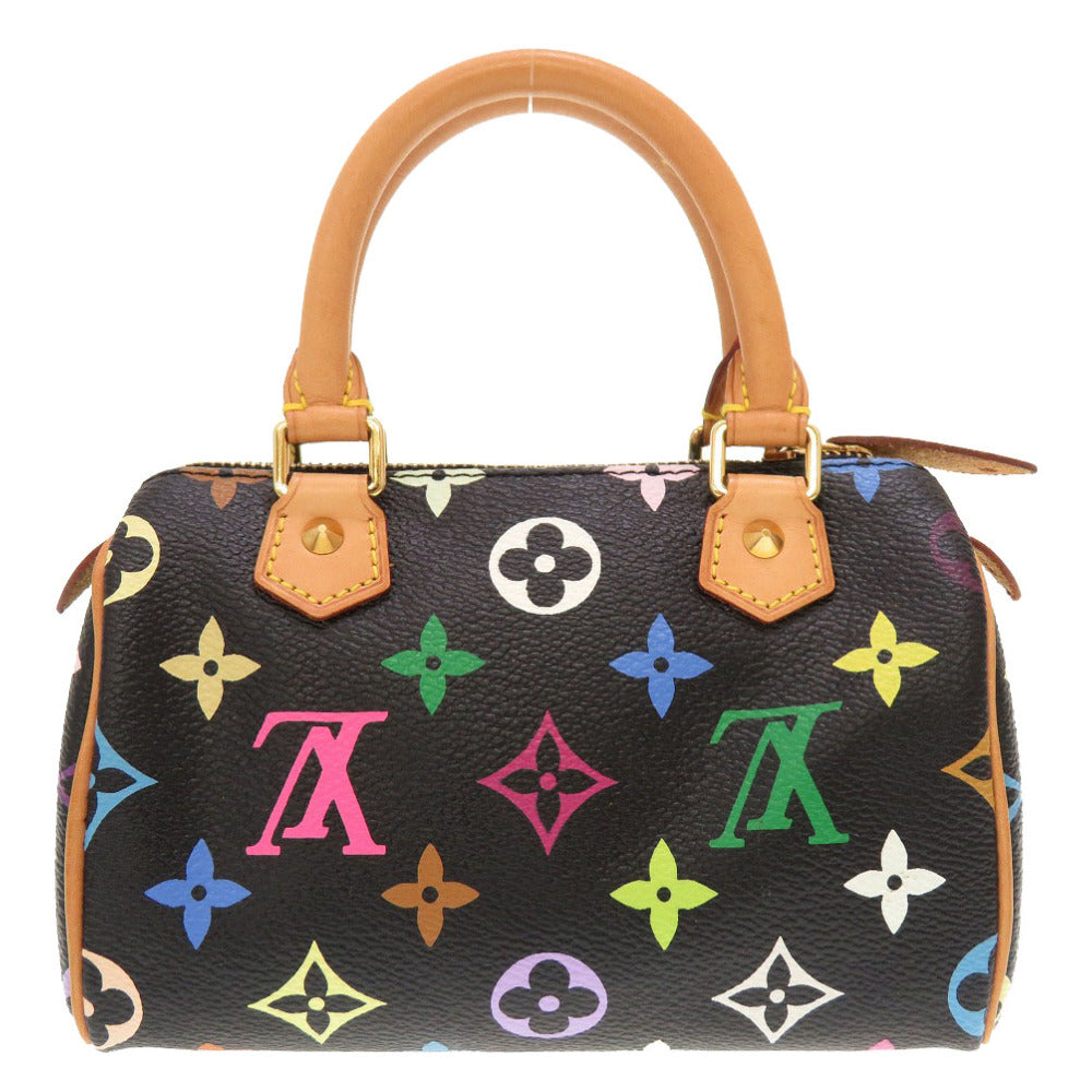 美品 ルイ ヴィトン モノグラム マルチカラー ミニスピーディ ノワール M92644 2WAY ハンドバッグ バッグ 黒 LV 0125 【中古】 LOUIS VUITTON