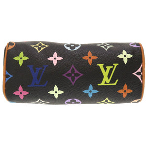 美品 ルイ ヴィトン モノグラム マルチカラー ミニスピーディ ノワール M92644 2WAY ハンドバッグ バッグ 黒 LV 0125 【中古】 LOUIS VUITTON