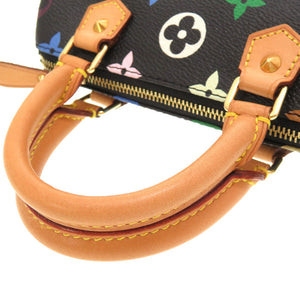 美品 ルイ ヴィトン モノグラム マルチカラー ミニスピーディ ノワール M92644 2WAY ハンドバッグ バッグ 黒 LV 0125 【中古】 LOUIS VUITTON