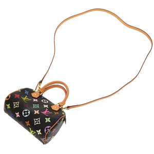 美品 ルイ ヴィトン モノグラム マルチカラー ミニスピーディ ノワール M92644 2WAY ハンドバッグ バッグ 黒 LV 0125 【中古】 LOUIS VUITTON