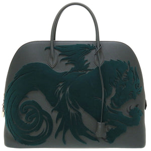 未使用 エルメス ボリード 1923 シメール ドラゴン トゴ ベルベット ヴェールシプレ シルバー金具 Y刻印(2020年製) ハンドバッグ バッグ 緑 0128 【中古】 HERMES メンズ