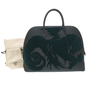 未使用 エルメス ボリード 1923 シメール ドラゴン トゴ ベルベット ヴェールシプレ シルバー金具 Y刻印(2020年製) ハンドバッグ バッグ 緑 0128 【中古】 HERMES メンズ