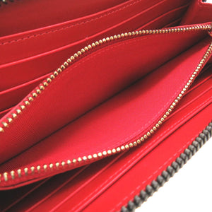 美品 クリスチャン ルブタン パネトーネ スパイク スタッズ バレンタイン限定 パテントレザー ブラック ピンク 1155017 ラウンドファスナー長財布 財布 黒 0132 【中古】 Christian Louboutin