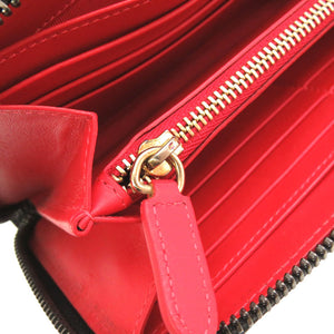 美品 クリスチャン ルブタン パネトーネ スパイク スタッズ バレンタイン限定 パテントレザー ブラック ピンク 1155017 ラウンドファスナー長財布 財布 黒 0132 【中古】 Christian Louboutin