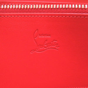 美品 クリスチャン ルブタン パネトーネ スパイク スタッズ バレンタイン限定 パテントレザー ブラック ピンク 1155017 ラウンドファスナー長財布 財布 黒 0132 【中古】 Christian Louboutin