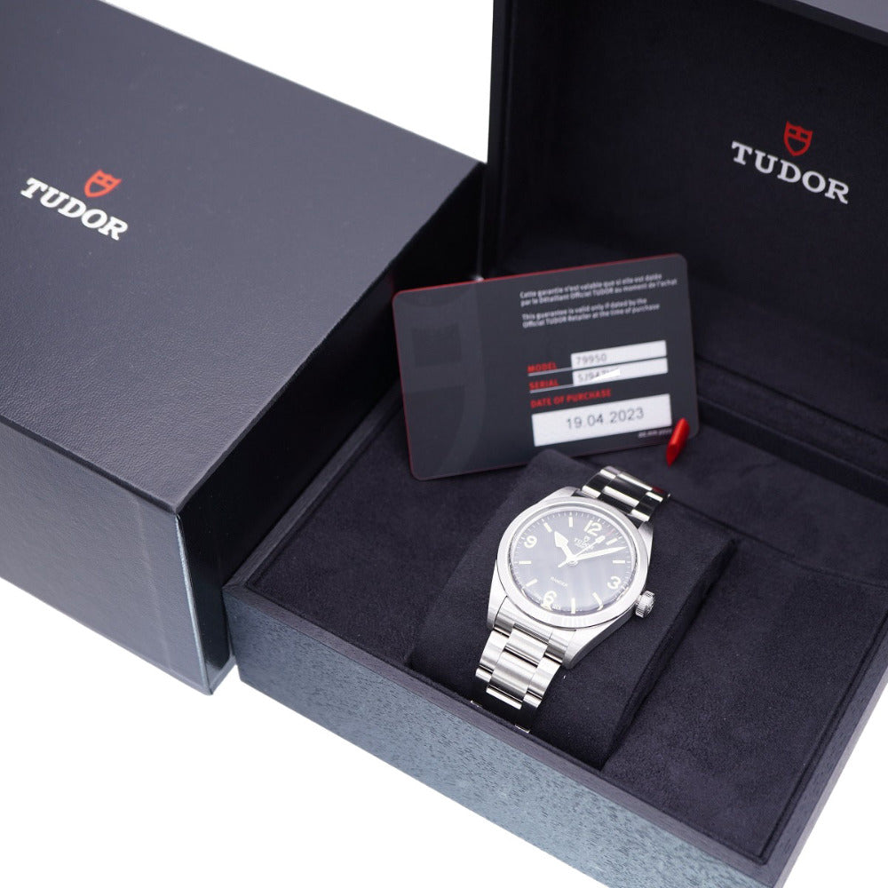 新品同様 チューダー レンジャー 79950 自動巻き 腕時計 ブラック 黒文字盤 0135【中古】Tudor チュードル メンズ