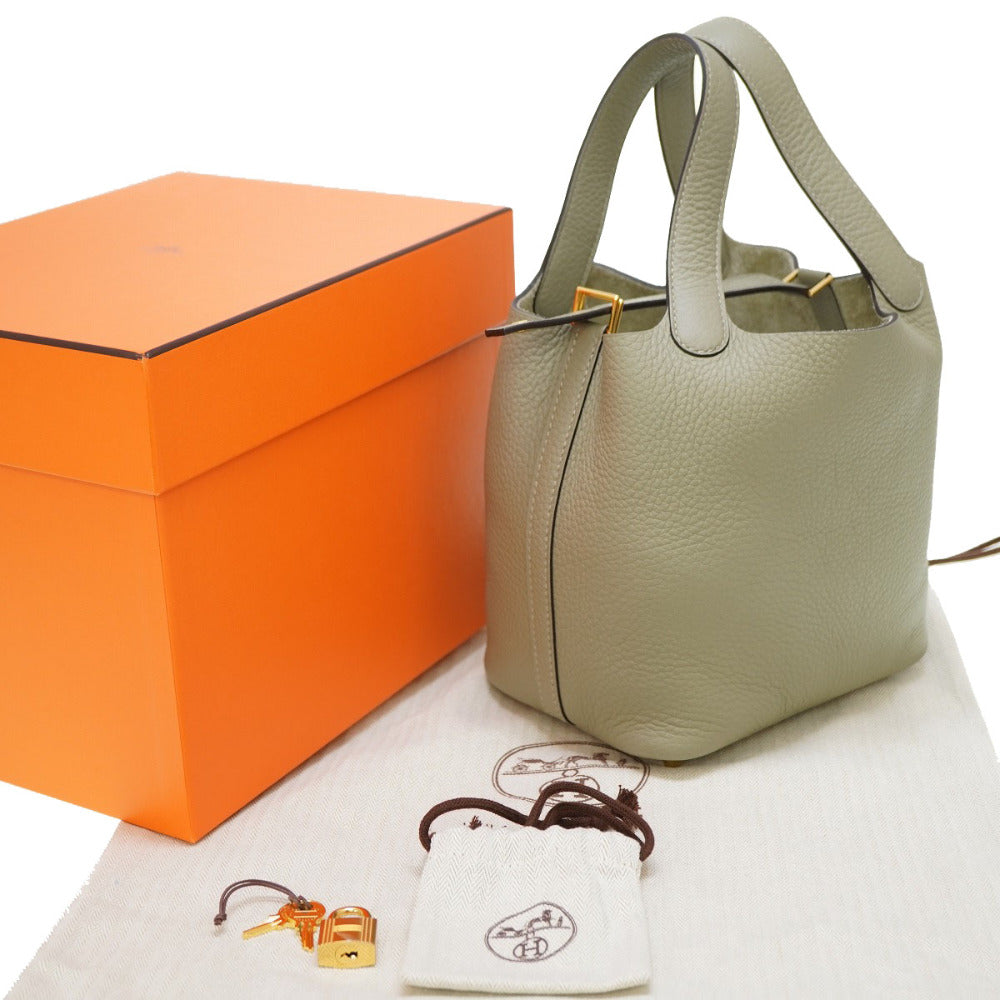 未使用 エルメス ピコタンロックPM B刻印(2023年製) トリヨンクレマンス セージ / ソーゼ ゴールド金具 ハンドバッグ 0138【中古】HERMES