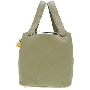 未使用 エルメス ピコタンロックPM B刻印(2023年製) トリヨンクレマンス セージ / ソーゼ ゴールド金具 ハンドバッグ 0138【中古】HERMES