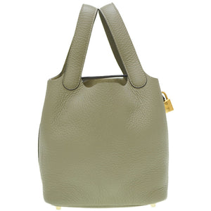 未使用 エルメス ピコタンロックPM B刻印(2023年製) トリヨンクレマンス セージ / ソーゼ ゴールド金具 ハンドバッグ 0138【中古】HERMES