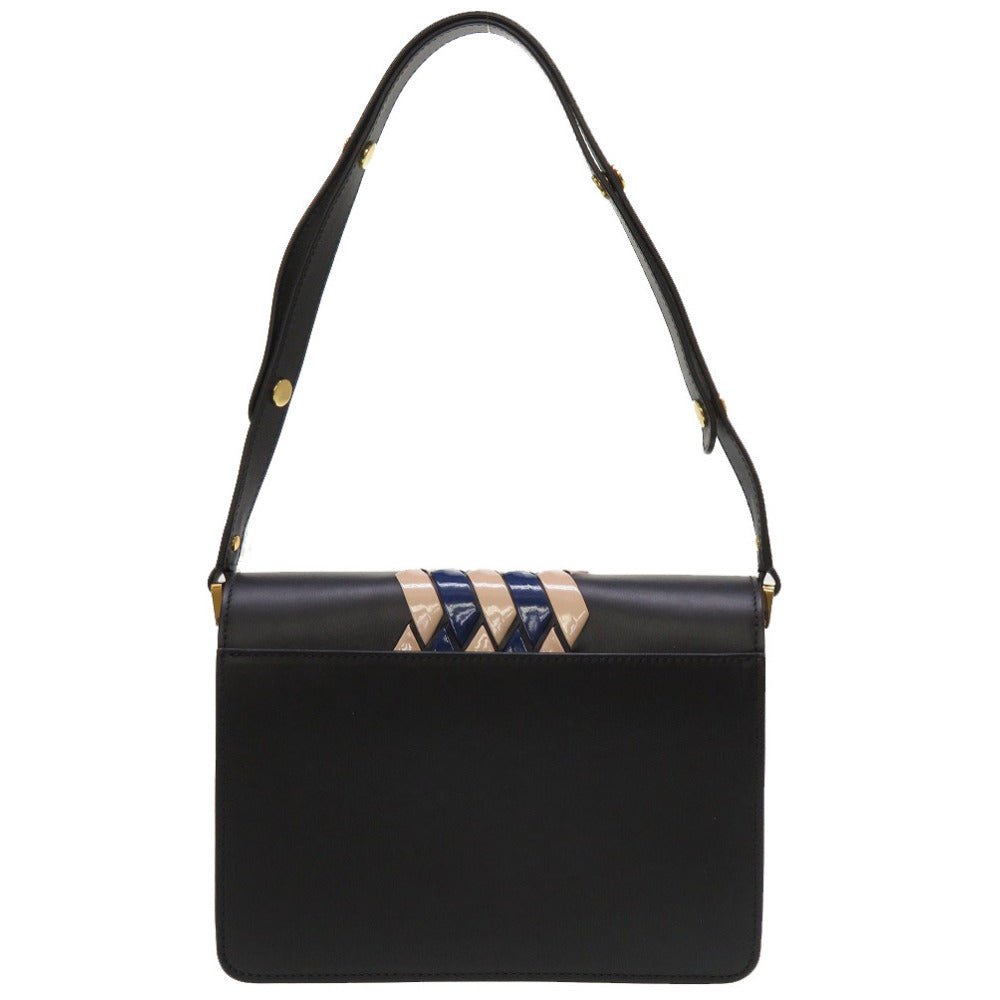 美品 マルニ トランク レザー ブラック ショルダーバッグ バッグ 黒 0144 【中古】 MARNI