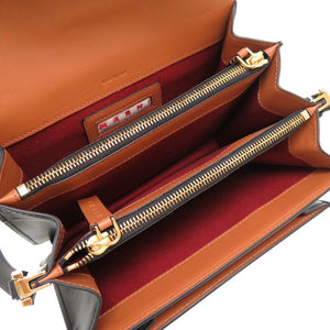 美品 マルニ トランク レザー ブラック ショルダーバッグ バッグ 黒 0144 【中古】 MARNI