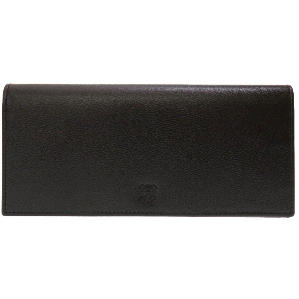 未使用 ロエベ レザー ブラック 長財布 財布 黒 0145 【中古】 LOEWE メンズ