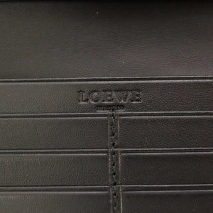 未使用 ロエベ レザー ブラック 長財布 財布 黒 0145 【中古】 LOEWE メンズ