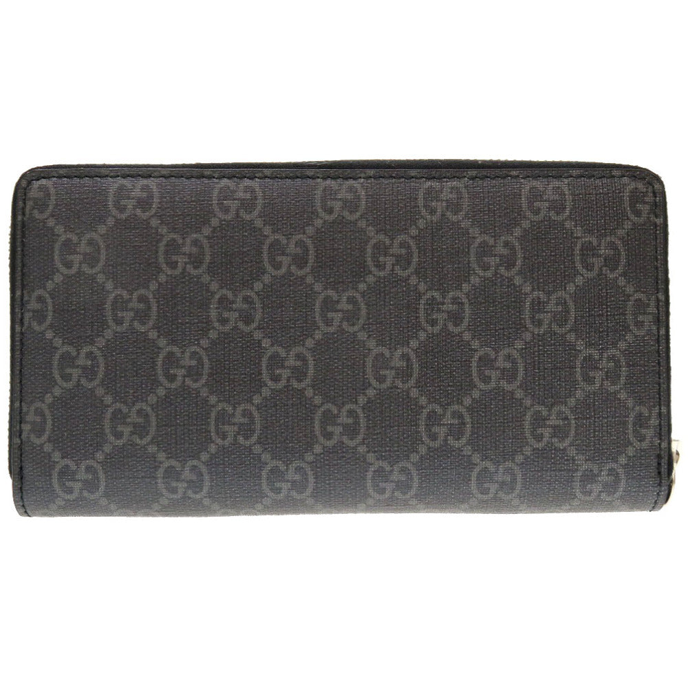 未使用 グッチ GGスプリーム ウルフ アニマルプリント 451273 ラウンドファスナー 長財布 ブラック 財布 黒 狼 0152 【中古】 GUCCI メンズ