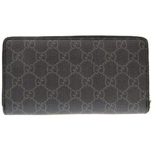 未使用 グッチ GGスプリーム ウルフ アニマルプリント 451273 ラウンドファスナー 長財布 ブラック 財布 黒 狼 0152 【中古】 GUCCI メンズ