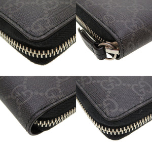 未使用 グッチ GGスプリーム ウルフ アニマルプリント 451273 ラウンドファスナー 長財布 ブラック 財布 黒 狼 0152 【中古】 GUCCI メンズ