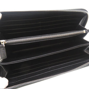 新品同様 プラダ ブラッシュドレザー ブラック 2ML317 ラウンドファスナー 長財布 財布 黒 0156 【中古】 PRADA メンズ