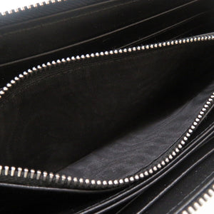 新品同様 プラダ ブラッシュドレザー ブラック 2ML317 ラウンドファスナー 長財布 財布 黒 0156 【中古】 PRADA メンズ