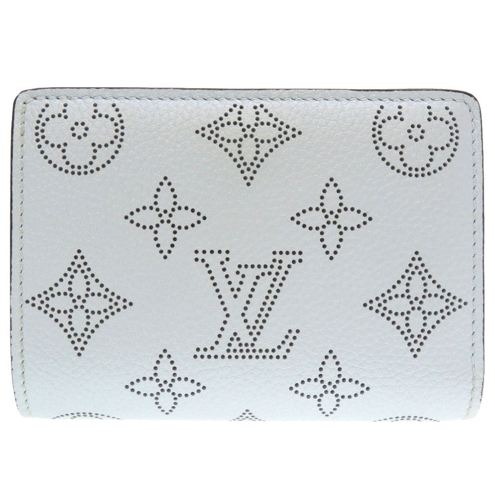 新品同様 ルイ ヴィトン モノグラム マヒナ ポルトフォイユ クレア ブルーオランプ ICタグ M81705 二つ折り財布 財布 青 LV 0157 【中古】 LOUIS VUITTON