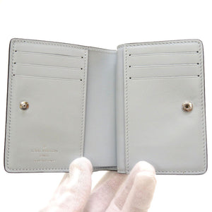 新品同様 ルイ ヴィトン モノグラム マヒナ ポルトフォイユ クレア ブルーオランプ ICタグ M81705 二つ折り財布 財布 青 LV 0157 【中古】 LOUIS VUITTON