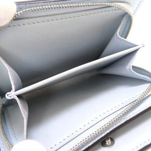 新品同様 ルイ ヴィトン モノグラム マヒナ ポルトフォイユ クレア ブルーオランプ ICタグ M81705 二つ折り財布 財布 青 LV 0157 【中古】 LOUIS VUITTON