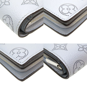 新品同様 ルイ ヴィトン モノグラム マヒナ ポルトフォイユ クレア ブルーオランプ ICタグ M81705 二つ折り財布 財布 青 LV 0157 【中古】 LOUIS VUITTON