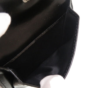 未使用 ラコステ レザー ブラック 二つ折り財布 財布 黒 0160 【中古】 LACOSTE メンズ