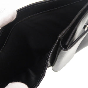 未使用 ラコステ レザー ブラック 二つ折り財布 財布 黒 0160 【中古】 LACOSTE メンズ