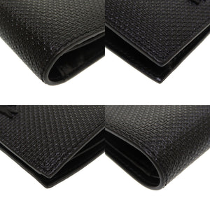 未使用 ラコステ レザー ブラック 二つ折り財布 財布 黒 0160 【中古】 LACOSTE メンズ