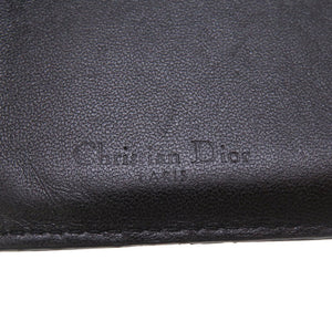 クリスチャン ディオール カナージュ レディディオール レザー ブラック ジップ カードケース コインケース 小銭入れ 財布 黒 0163 【中古】 Christian Dior