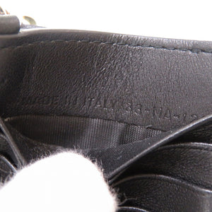 クリスチャン ディオール カナージュ レディディオール レザー ブラック ジップ カードケース コインケース 小銭入れ 財布 黒 0163 【中古】 Christian Dior