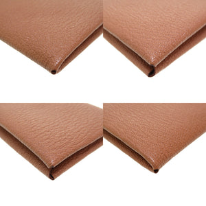 美品 エルメス カルヴィ シェーブル ベージュ Y刻印(2020年製) カードケース 茶 0169 【中古】 HERMES