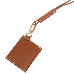 美品 エルメス キュリオジテ エンヴェロープ ヴォーバレニア フォーブ Z刻印(2020年製) ペンダント トップ ネックレス 茶 0170 【中古】 HERMES