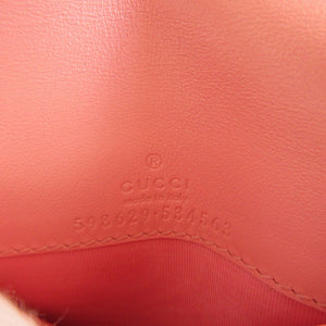 未使用 グッチ GGマーモント 598629 コンパクトウォレット レザー ピンク 2つ折り財布 財布 0173【中古】GUCCI