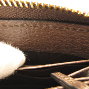 新品 グッチ ばなにゃプリント 701060 GGスプリーム レザー ベージュ ブラウン 茶 ラウンドファスナー長財布 財布 0175【中古】GUCCI