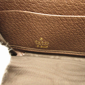 新品 グッチ ばなにゃプリント 701060 GGスプリーム レザー ベージュ ブラウン 茶 ラウンドファスナー長財布 財布 0175【中古】GUCCI