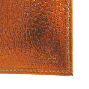 未使用 グッチ チェーンウォレット 170426 GGキャンバス レザー ベージュ オレンジ 2つ折り長財布 財布 0176【中古】GUCCI