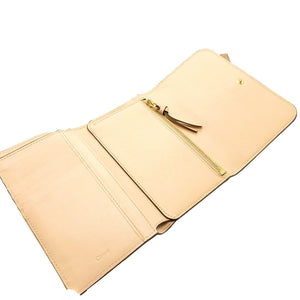 新品同様 クロエ Alphabet レザー ピンク 3つ折り財布 財布 0178【中古】Chloe